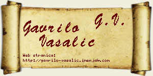 Gavrilo Vašalić vizit kartica